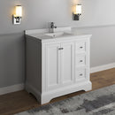 Fresca Windsor 36" Matte White Traditional Bathroom Cabinet with Top and Sink FCB2436WHM-CWH-U