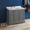 Fresca Windsor 40" Gray Textured Traditional Bathroom Cabinet with Top and Sink FCB2440GRV-CWH-U