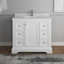 Fresca Windsor 40" Matte White Traditional Bathroom Cabinet with Top and Sink FCB2440WHM-CWH-U