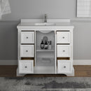 Fresca Windsor 40" Matte White Traditional Bathroom Cabinet with Top and Sink FCB2440WHM-CWH-U