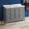 Fresca Windsor 48" Gray Textured Traditional Bathroom Cabinet with Top and Sink FCB2448GRV-CWH-U