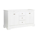 Fresca Windsor 60" Matte White Traditional Double Sink Bathroom Cabinet FCB2460WHM