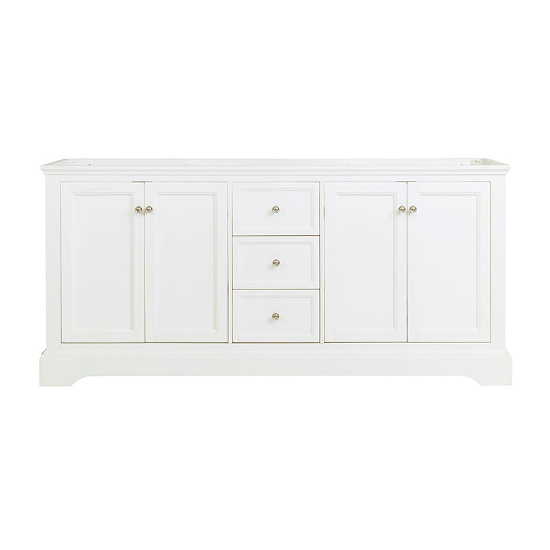 Fresca Windsor 72" Matte White Traditional Double Sink Bathroom Cabinet FCB2472WHM