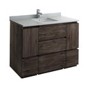 Fresca Formosa 48" Floor Standing Modern Bathroom Cabinet w/ Top & Sink FCB31-122412ACA-FC-CWH-U