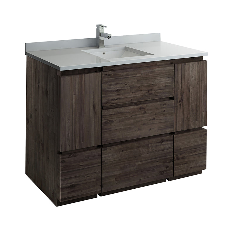 Fresca Formosa 48" Floor Standing Modern Bathroom Cabinet w/ Top & Sink FCB31-122412ACA-FC-CWH-U