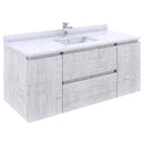 Fresca Formosa 48" Wall Hung Modern Bathroom Cabinet w/ Top & Sink in Rustic White FCB31-122412RWH-CWH-U