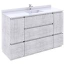 Fresca Formosa 54" Floor Standing Modern Bathroom Cabinet w/ Top & Sink in Rustic White FCB31-123012RWH-FC-CWH-U