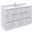 Fresca Formosa 53" Floor Standing Modern Bathroom Cabinet in Rustic White FCB31-123012RWH-FC