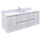 Fresca Formosa 53" Wall Hung Modern Bathroom Cabinet in Rustic White FCB31-123012RWH