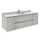 Fresca Formosa 60" Wall Hung Single Sink Modern Bathroom Cabinet w/ Top & Sink in Ash FCB31-123612ASH-CWH-U