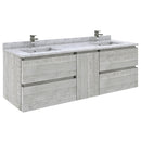 Fresca Formosa 60" Wall Hung Double Sink Modern Bathroom Cabinet w/ Top & Sinks in Ash FCB31-241224ASH-CWH-U