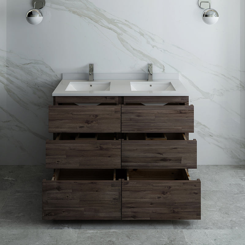 Fresca Formosa 46" Floor Standing Double Sink Modern Bathroom Cabinet FCB31-2424ACA-FC