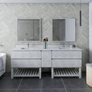 Fresca Formosa 82" Floor Standing Open Bottom Double Sink Modern Bathroom Cabinet in Rustic White FCB31-361236RWH-FS