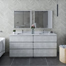 Fresca Formosa 70" Floor Standing Double Sink Modern Bathroom Cabinet in Rustic White FCB31-3636RWH-FC