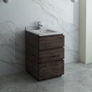 Fresca Formosa 24" Floor Standing Modern Bathroom Cabinet with Top and Sink FCB3124ACA-FC-CWH-U