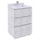 Fresca Formosa 24" Floor Standing Modern Bathroom Cabinet w/ Top & Sink in Rustic White FCB3124RWH-FC-CWH-U