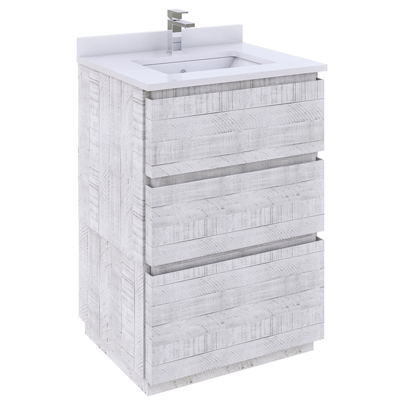 Fresca Formosa 23" Floor Standing Modern Bathroom Cabinet in Rustic White FCB3124RWH-FC