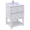 Fresca Formosa 24" Floor Standing Open Bottom Modern Bathroom Cabinet w/ Top & Sink in Rustic White FCB3124RWH-FS-CWH-U