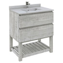 Fresca Formosa 30" Floor Standing Open Bottom Modern Bathroom Cabinet w/ Top & Sink in Ash FCB3130ASH-FS-CWH-U