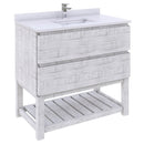 Fresca Formosa 36" Floor Standing Open Bottom Modern Bathroom Cabinet w/ Top & Sink in Rustic White FCB3136RWH-FS-CWH-U