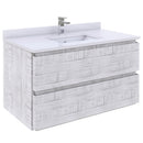 Fresca Formosa 35" Wall Hung Modern Bathroom Cabinet in Rustic White FCB3136RWH