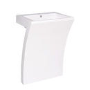 Fresca Quadro 23" White Pedestal Sink FCB5024WH