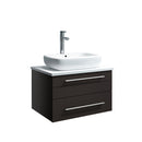 Fresca Lucera 24" Espresso Wall Hung Modern Bathroom Cabinet w/ Top & Vessel Sink FCB6124ES-VSL-CWH-V