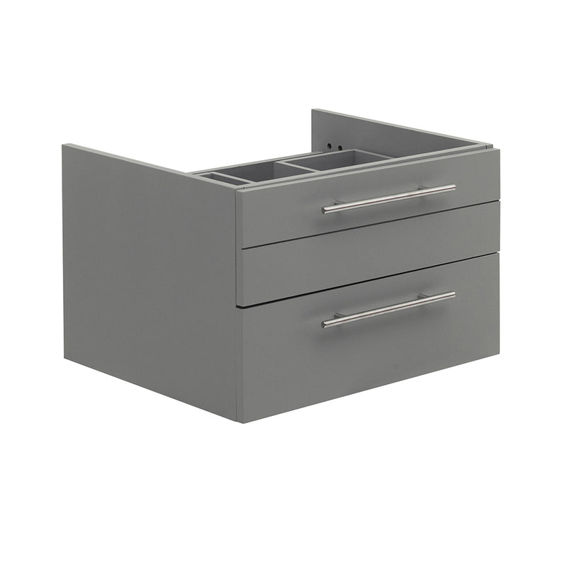 Fresca Lucera 24" Gray Wall Hung Vessel Sink Modern Bathroom Cabinet FCB6124GR-VSL