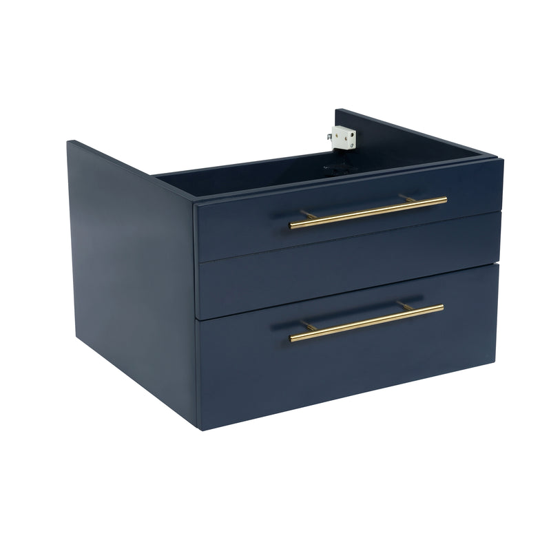 Fresca Lucera 24" Royal Blue Wall Hung Undermount Sink Modern Bathroom Cabinet FCB6124RBL-UNS