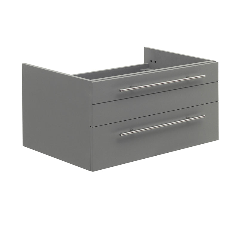 Fresca Lucera 30" Gray Wall Hung Undermount Sink Modern Bathroom Cabinet FCB6130GR-UNS