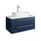 Fresca Lucera 30" Royal Blue Wall Hung Modern Bathroom Cabinet w/ Top & Vessel Sink FCB6130RBL-VSL-CWH-V