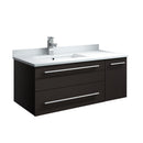 Fresca Lucera 36" Espresso Wall Hung Modern Bathroom Cabinet w/ Top & Undermount Sink - Left Version FCB6136ES-UNS-L-CWH-U