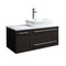 Fresca Lucera 36" Espresso Wall Hung Modern Bathroom Cabinet w/ Top & Vessel Sink - Right Version FCB6136ES-VSL-R-CWH-V