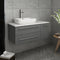 Fresca Lucera 36" Gray Wall Hung Modern Bathroom Cabinet with Top and Vessel Sink - Left Version FCB6136GR-VSL-L-CWH-V