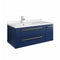 Fresca Lucera 36" Royal Blue Wall Hung Modern Bathroom Cabinet w/ Top & Undermount Sink - Left Version FCB6136RBL-UNS-L-CWH-U