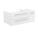 Fresca Lucera 36" White Wall Hung Undermount Sink Modern Bathroom Cabinet - Left Version FCB6136WH-UNS-L