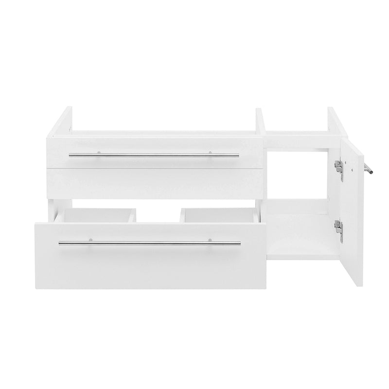 Fresca Lucera 36" White Wall Hung Undermount Sink Modern Bathroom Cabinet - Left Version FCB6136WH-UNS-L