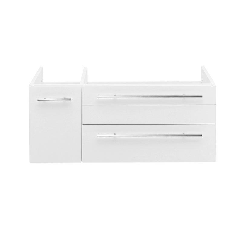 Fresca Lucera 36" White Wall Hung Undermount Sink Modern Bathroom Cabinet - Right Version FCB6136WH-UNS-R