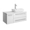 Fresca Lucera 36" White Wall Hung Modern Bathroom Cabinet w/ Top & Vessel Sink - Right Version FCB6136WH-VSL-R-CWH-V