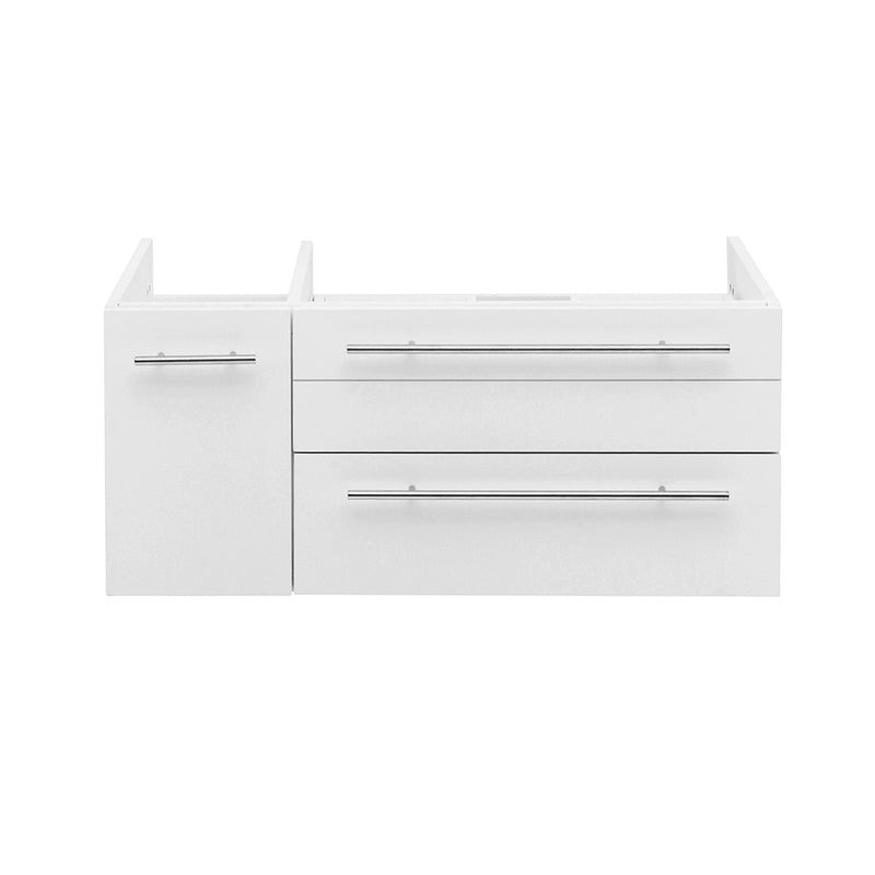 Fresca Lucera 36" White Wall Hung Vessel Sink Modern Bathroom Cabinet - Right Version FCB6136WH-VSL-R