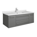 Fresca Lucera 42" Gray Wall Hung Modern Bathroom Cabinet w/ Top & Undermount Sink FCB6142GR-UNS-CWH-U