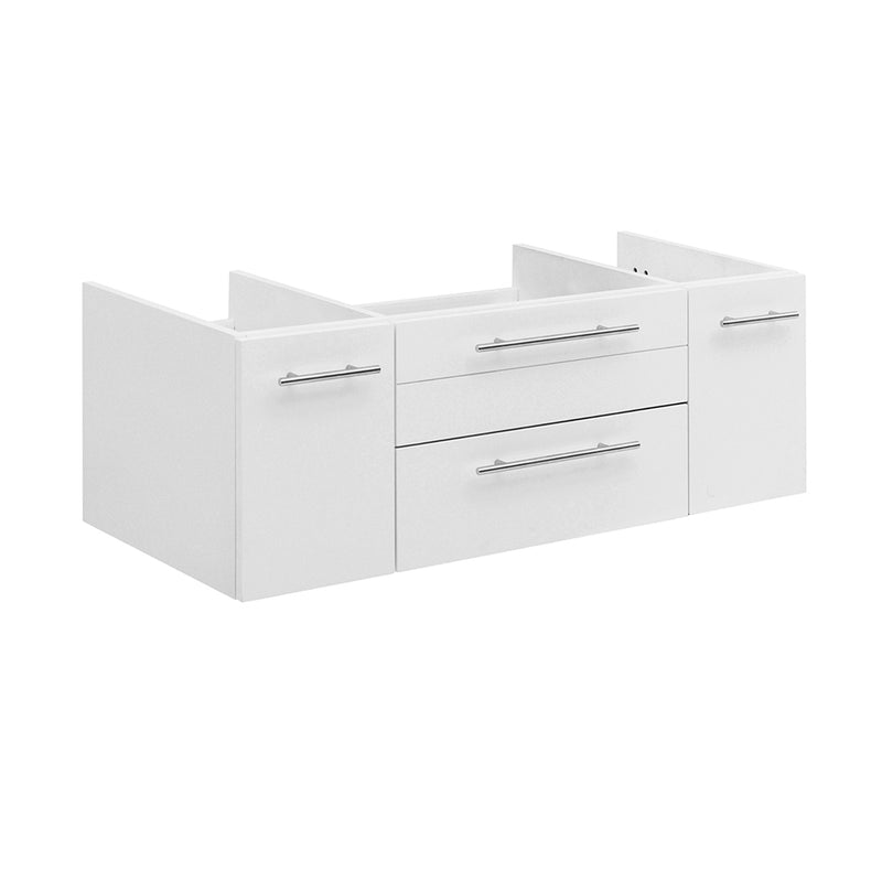 Fresca Lucera 42" White Wall Hung Undermount Sink Modern Bathroom Cabinet FCB6142WH-UNS