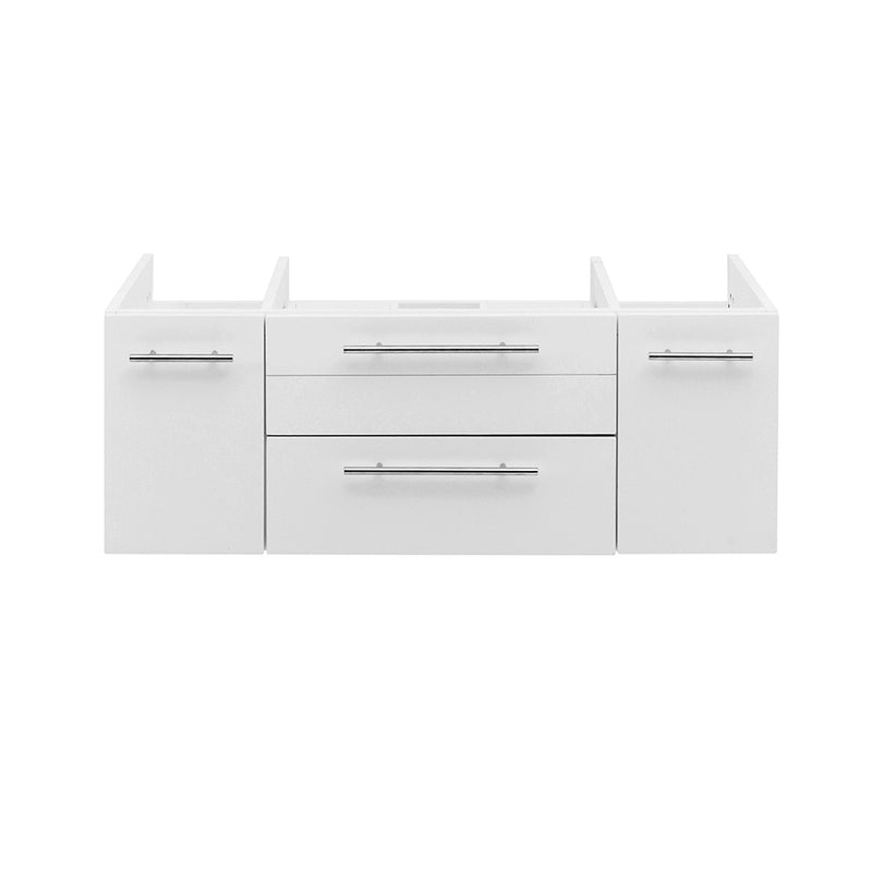 Fresca Lucera 42" White Wall Hung Vessel Sink Modern Bathroom Cabinet FCB6142WH-VSL