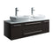 Fresca Lucera 48" Espresso Wall Hung Modern Bathroom Cabinet w/ Top & Double Vessel Sinks FCB6148ES-VSL-D-CWH-V