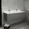 Fresca Lucera 48" Gray Wall Hung Modern Bathroom Cabinet with Top and Double Undermount Sinks FCB6148GR-UNS-D-CWH-U