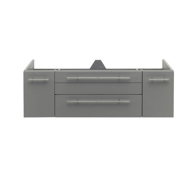 Fresca Lucera 48" Gray Wall Hung Double Undermount Sink Modern Bathroom Cabinet FCB6148GR-UNS-D