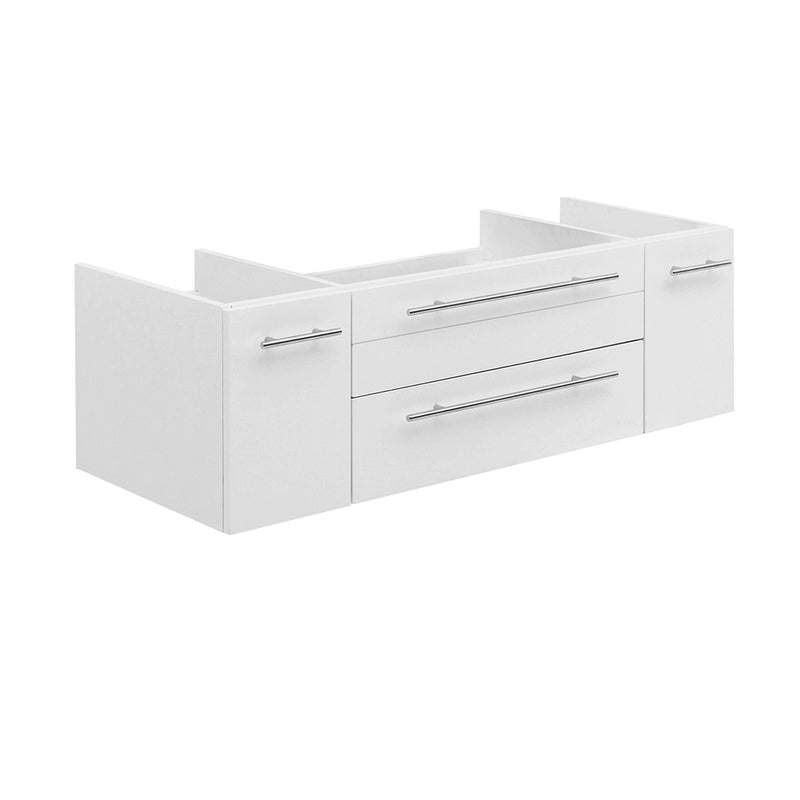 Fresca Lucera 48" White Wall Hung Undermount Sink Modern Bathroom Cabinet FCB6148WH-UNS