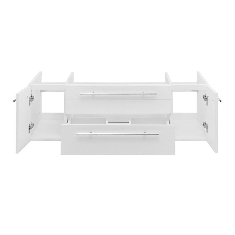 Fresca Lucera 48" White Wall Hung Undermount Sink Modern Bathroom Cabinet FCB6148WH-UNS