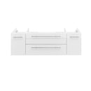 Fresca Lucera 48" White Wall Hung Double Vessel Sink Modern Bathroom Cabinet FCB6148WH-VSL-D