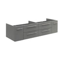 Fresca Lucera 60" Gray Wall Hung Double Undermount Sink Modern Bathroom Cabinet FCB6160GR-UNS-D